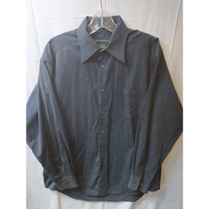 Banana Republic Mens Dress Shirt Gray 100% Cotton Long Sleeve Size Medium